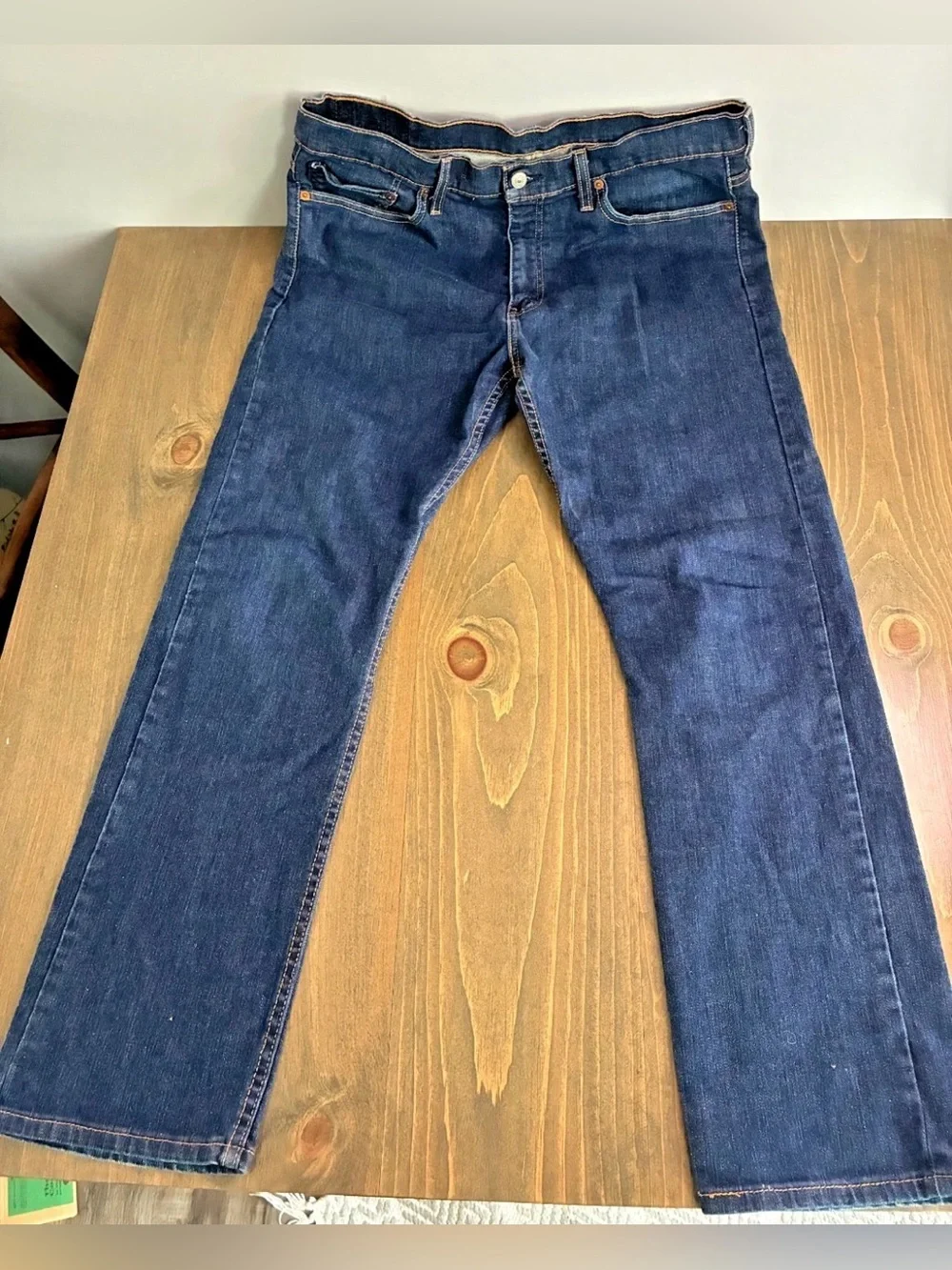 Levi’s 513 Slim Straight Jeans Mens 36x30 Dark Wash Blue Denim Red Tab